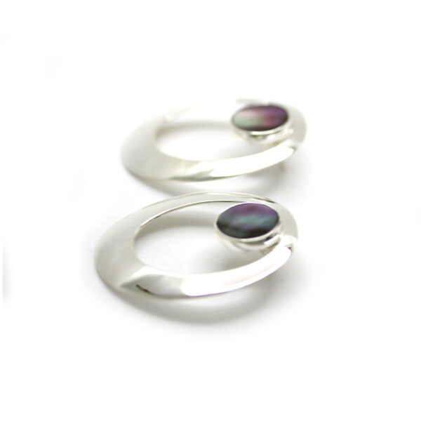 "Circle" Silver Shell Earrings - Image 7