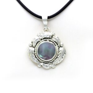 "Leaves" Silver Shell Pendant