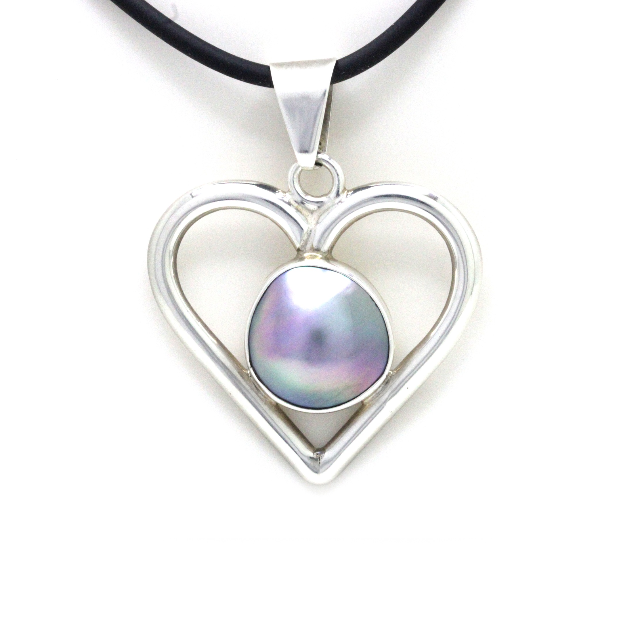 "Heart" Silver Pendant with Cortez Mabe