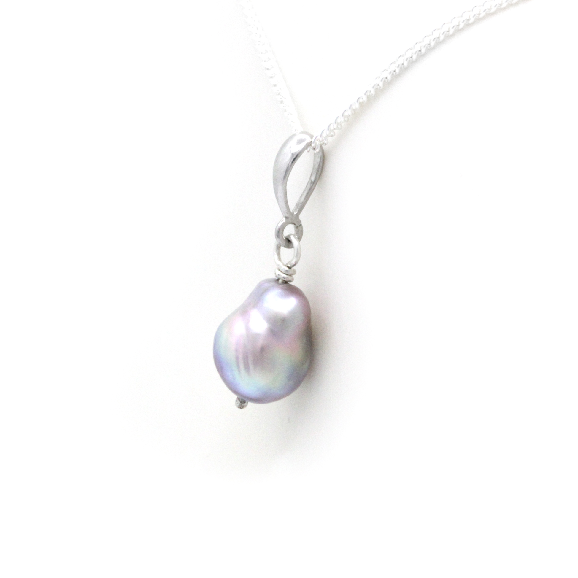 Classic Silver Pendant with Cortez Pearl - Image 3