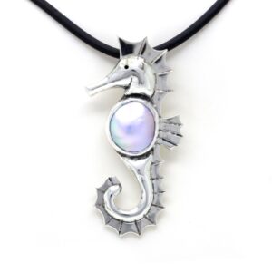 "SeaHorse" Silver Pendant with Cortez Mabe Pearl by Priscila Canales