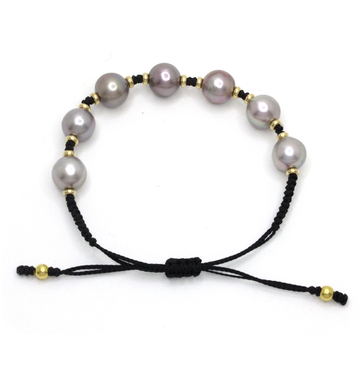 Paracord Bracelet with 14K gold and 7 Cortez Pearls - Image 3