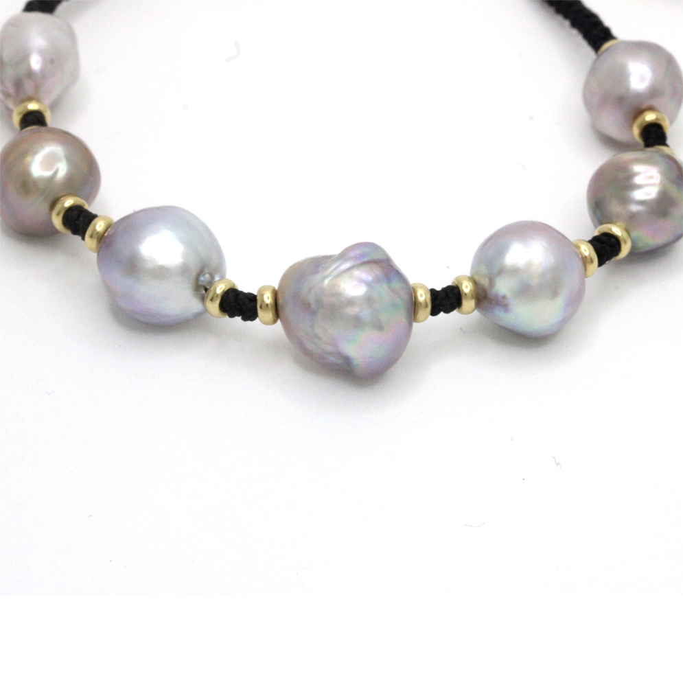 Paracord Bracelet with 14K Gold and 7 Cortez Pearls - Image 4