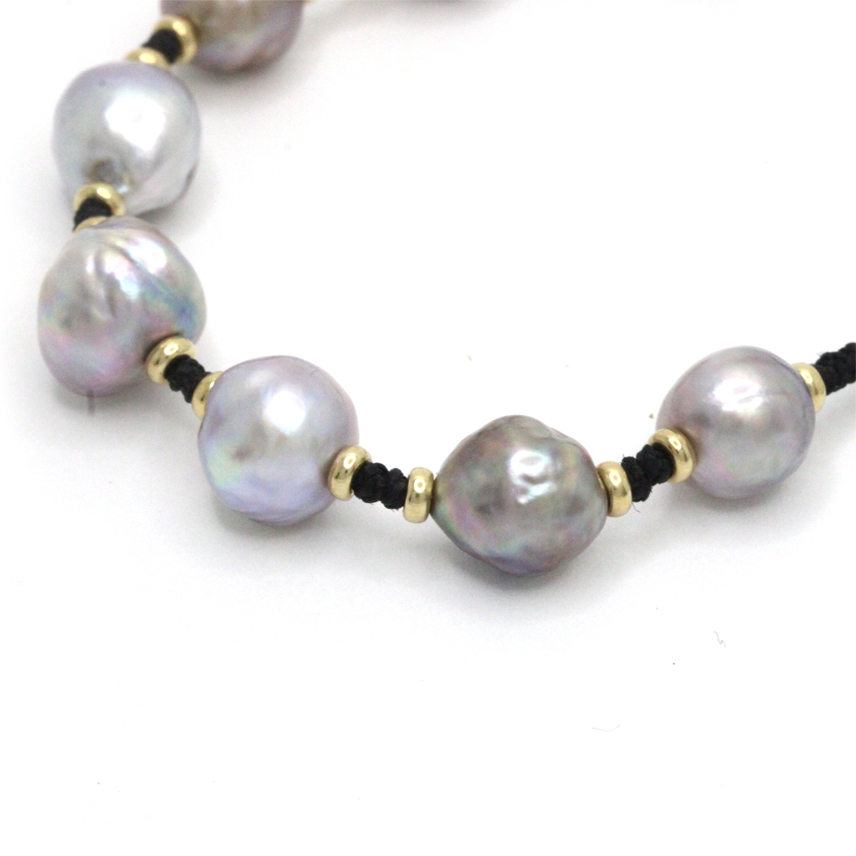 Paracord Bracelet with 14K Gold and 7 Cortez Pearls - Image 3