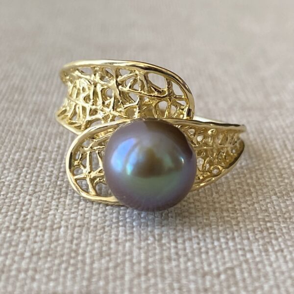 Anillo en Oro Amarillo de 14K con Perla del Mar de Cortez - Image 3