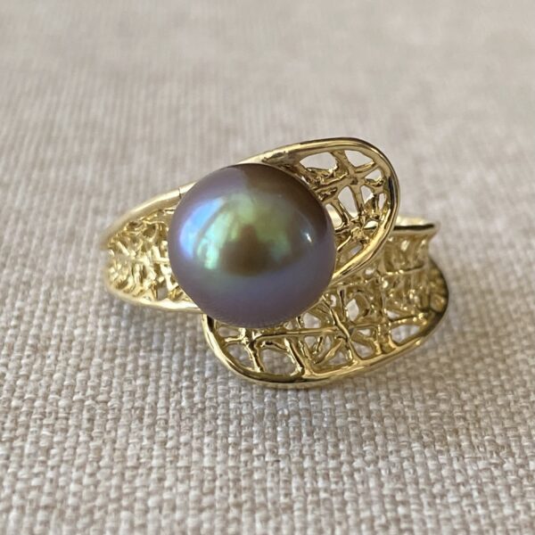 Anillo en Oro Amarillo de 14K con Perla del Mar de Cortez - Image 2