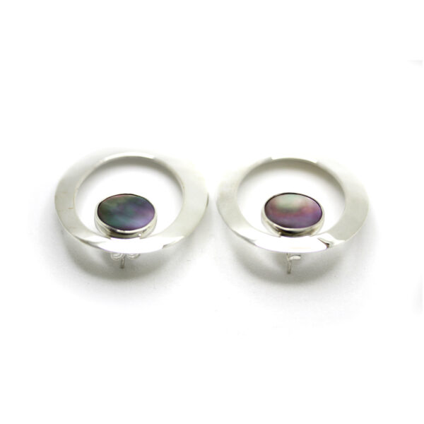 "Círculo" Aretes con Concha de Plata - Image 8