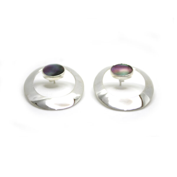 "Círculo" Aretes con Concha de Plata - Image 4
