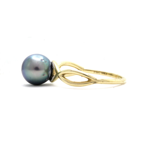 Impresionante y lustrosa Perla verde del Mar de Cortez en Anillo de Oro Amarillo de 14K - Image 7