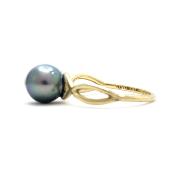 Impresionante y lustrosa Perla verde del Mar de Cortez en Anillo de Oro Amarillo de 14K - Image 8