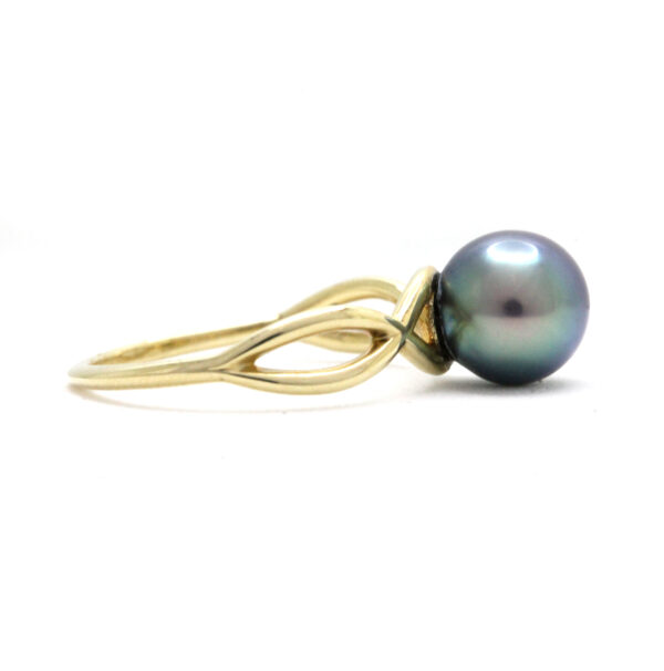 Impresionante y lustrosa Perla verde del Mar de Cortez en Anillo de Oro Amarillo de 14K - Image 4