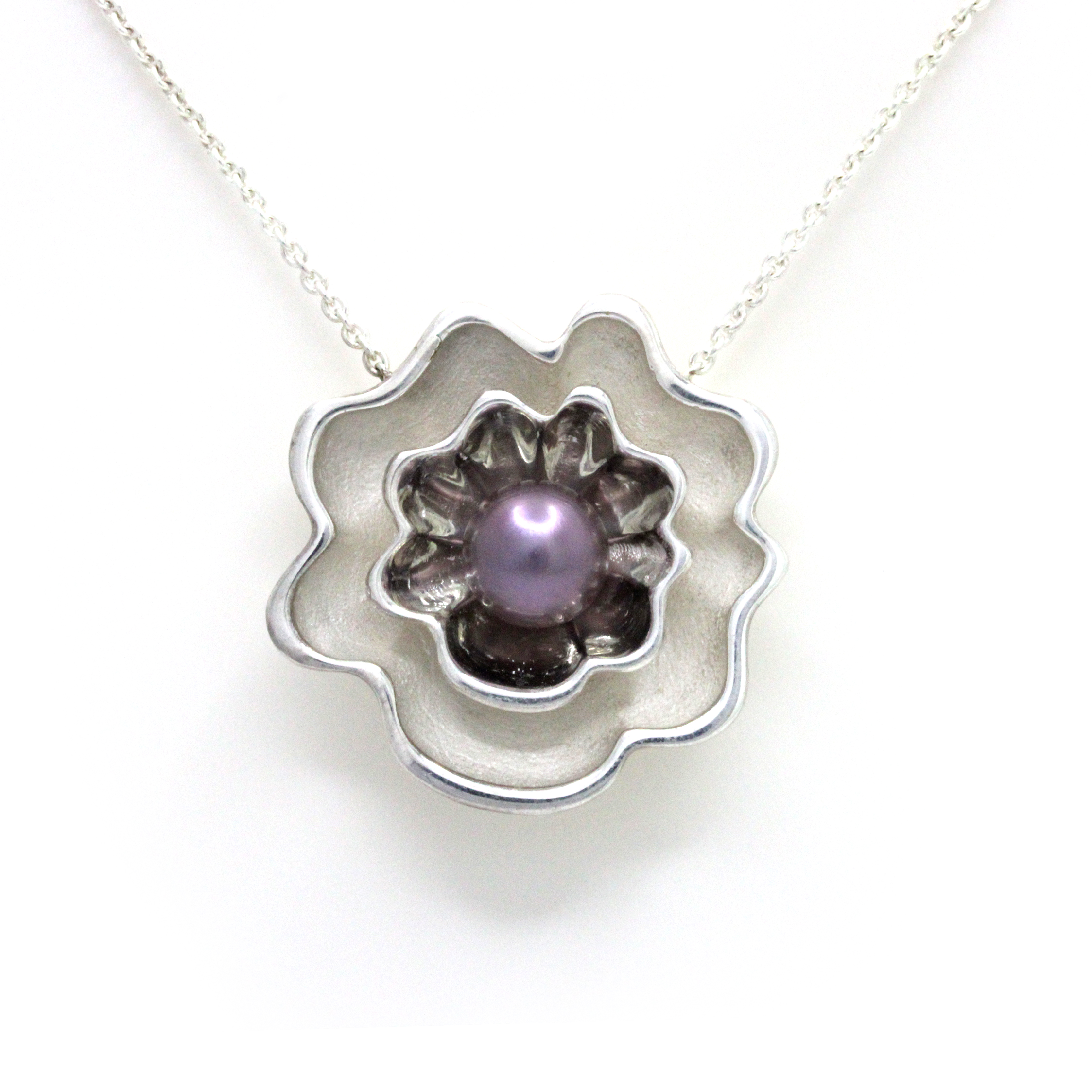 "Olanes" Collar de Plata con Perla rosa del Mar de Cortez hecho por "Noble Sensación"