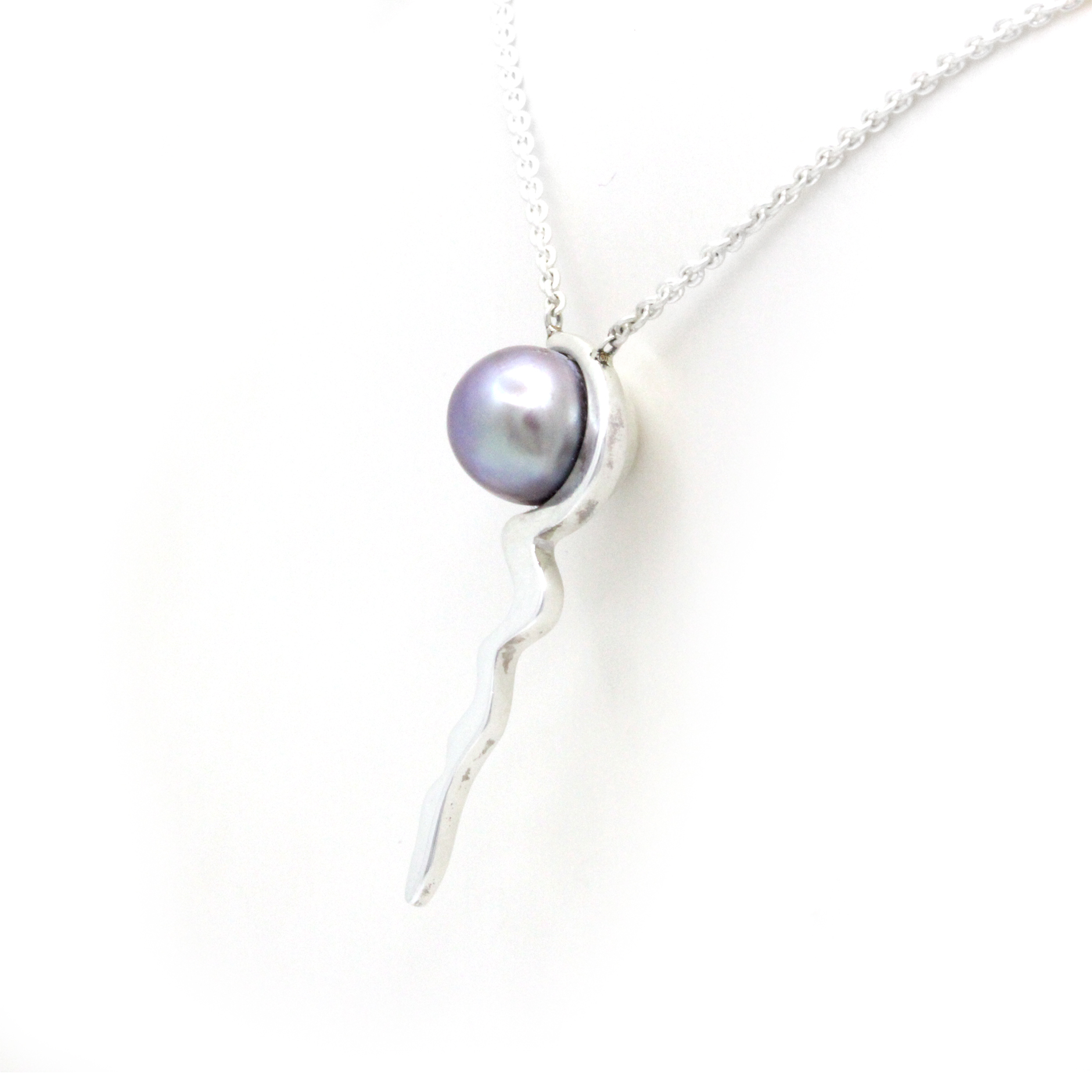 "Globo" Collar de Plata con Perla del Mar de Cortez hecho por "Noble Sensación" - Image 3