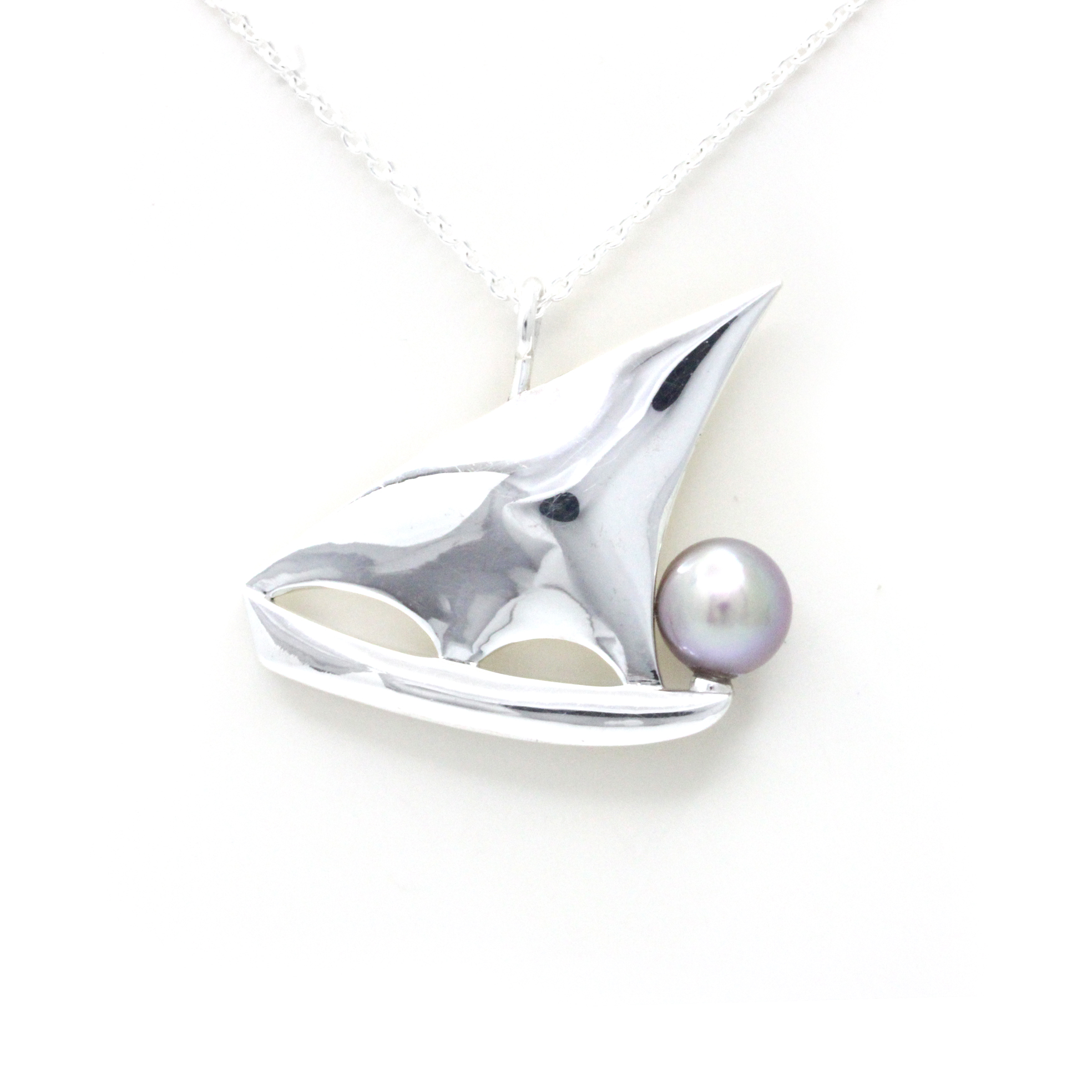 "Velero" Collar de Plata con Perla del Mar de Cortez hecho por "Noble Sensación"