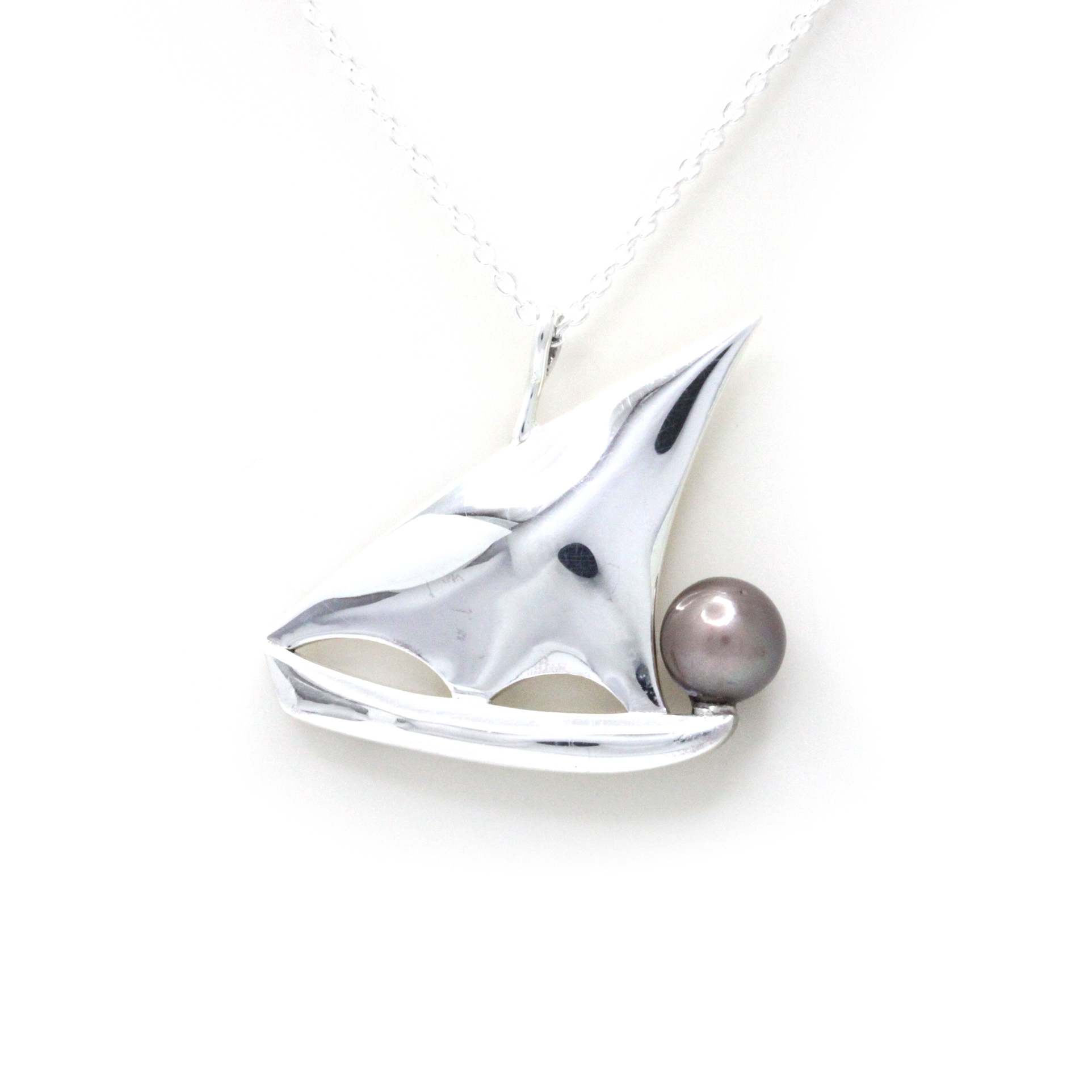 "Velero" Collar de Plata con Perla del Mar de Cortez hecho por "Noble Sensación"