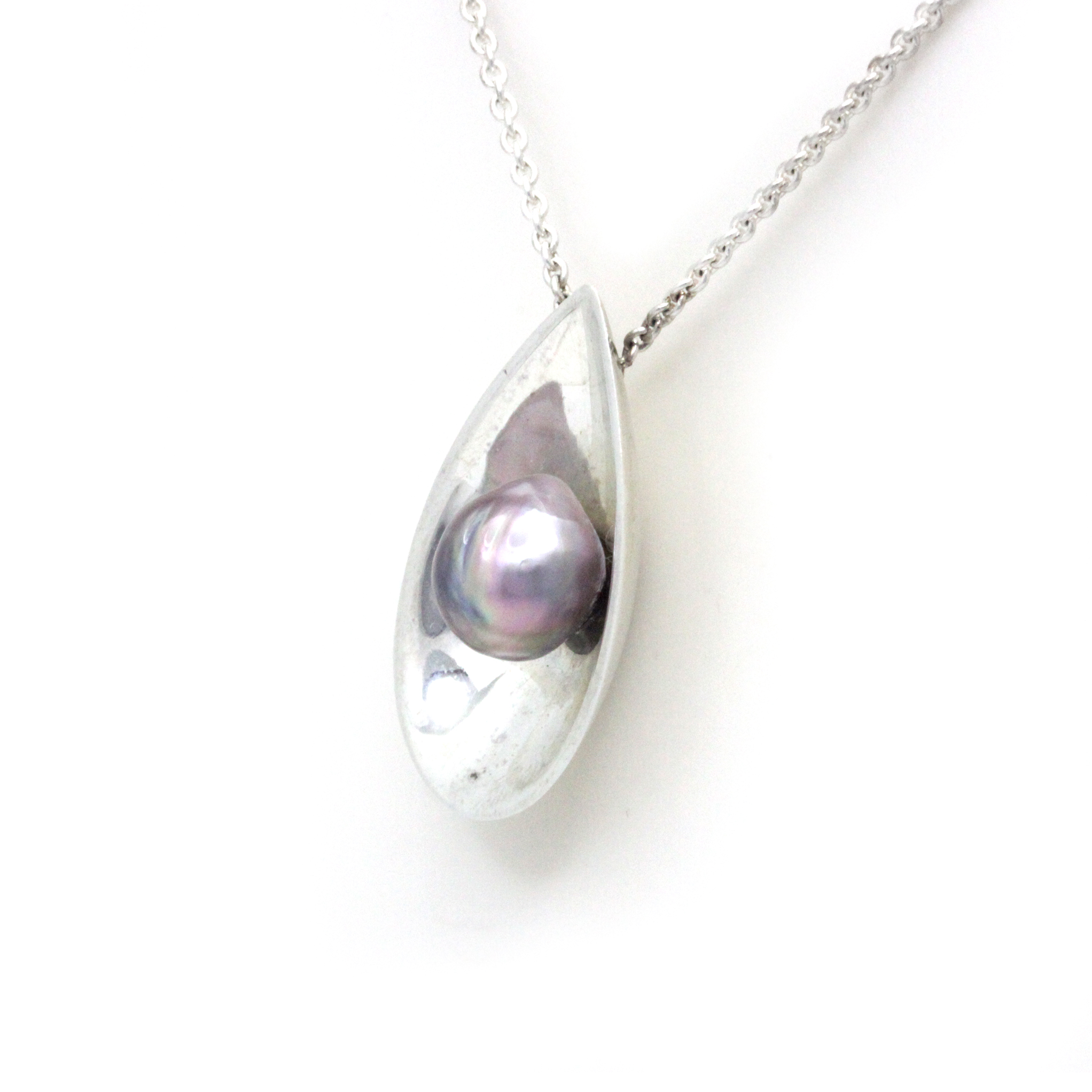 Perla Iridiscente del Mar de Cortez en Collar de Plata hecho por "Noble Sensación" - Image 3