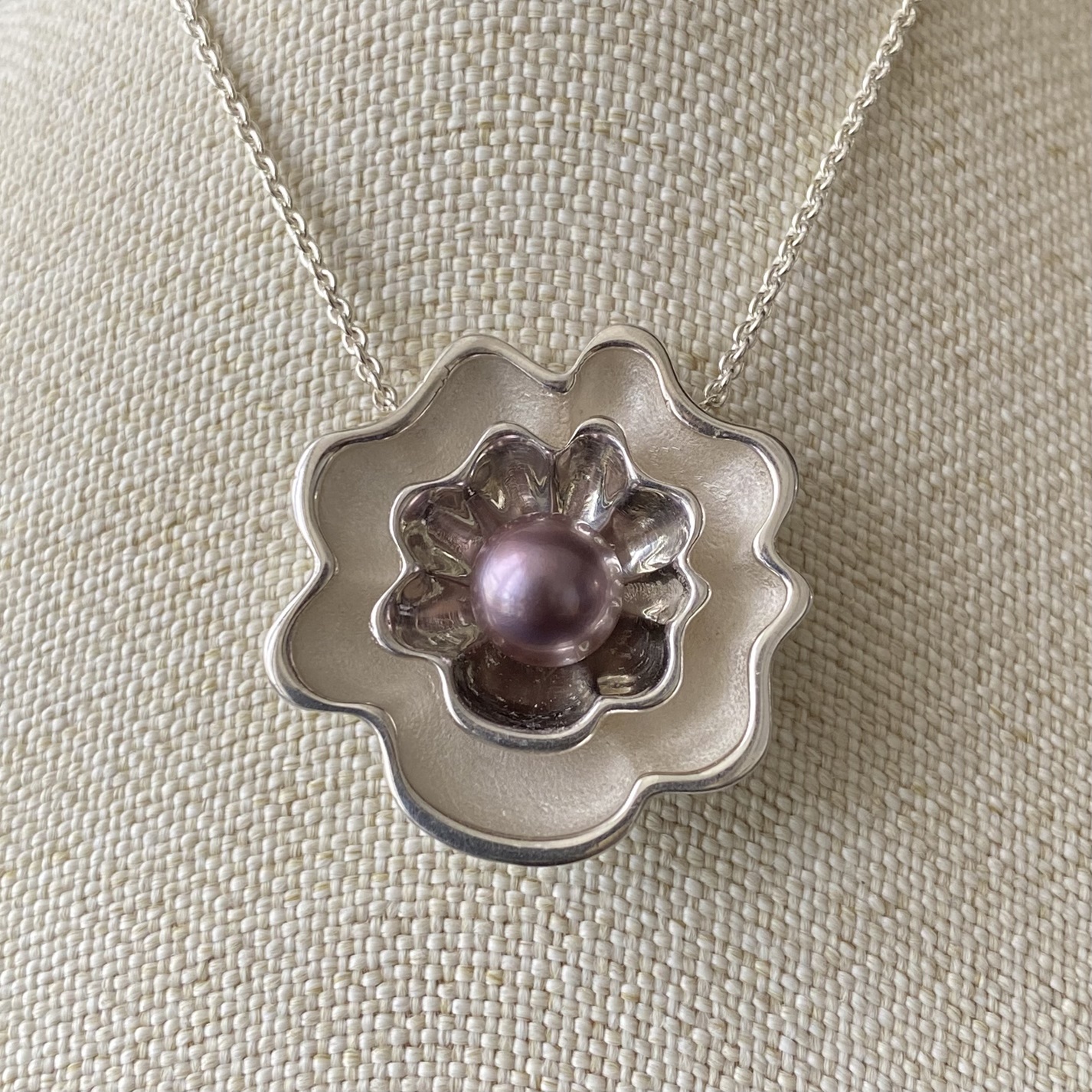 "Olanes" Collar de Plata con Perla rosa del Mar de Cortez hecho por "Noble Sensación" - Image 2