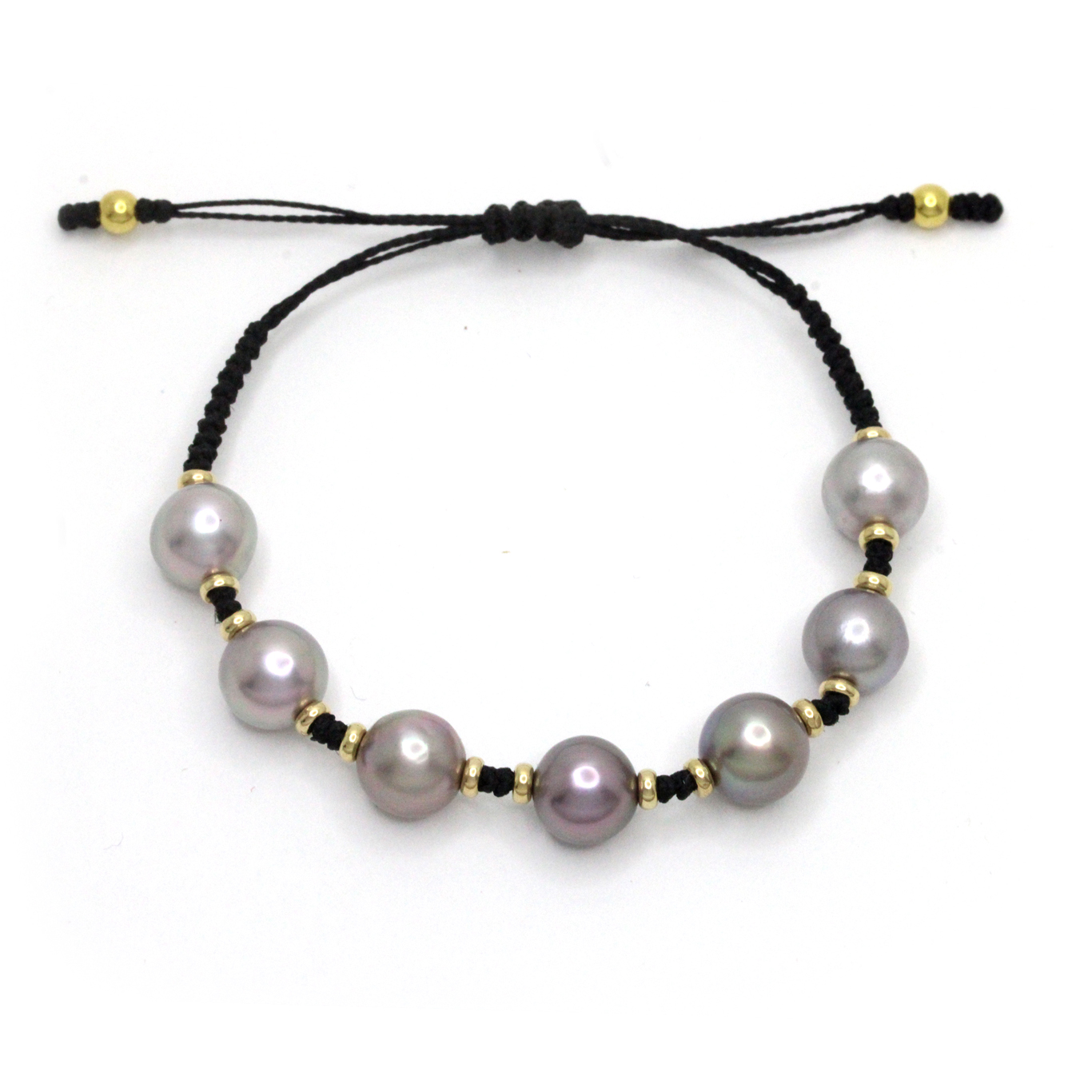 Pulsera de 7 Perlas del Mar de Cortez y oro de 14K