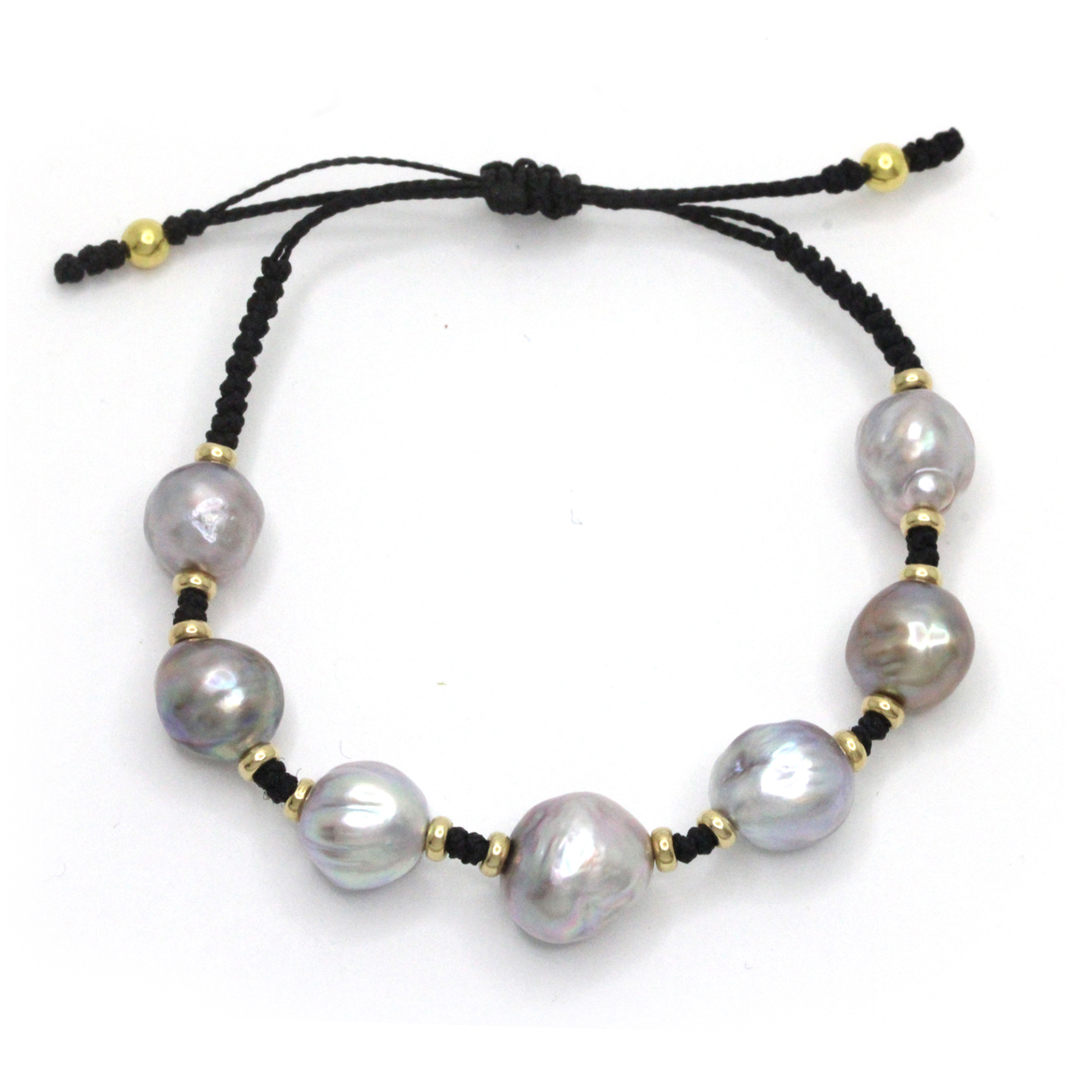 Pulsera de 7 Perlas del Mar de Cortez y oro de 14K 