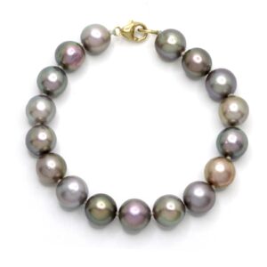 Pulsera de 17 Perlas del Mar de Cortez y oro de 14K