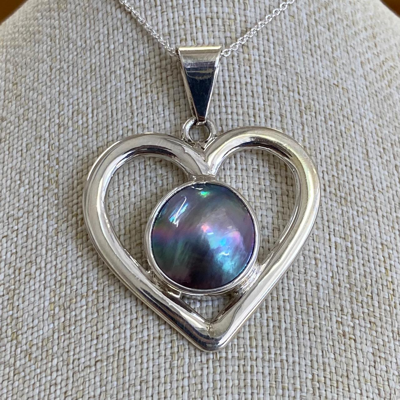 "Corazón" Dije de Plata con Perla Mabe del Mar de Cortez - Image 2